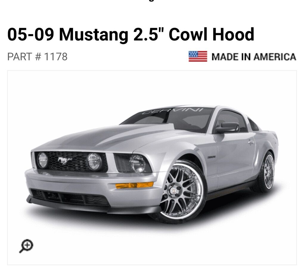 $343 LESS THAN RETAIL! BRAND NEW* Cervinis #1178 2.5" Cowl Hood For 2005-2009 Ford Mustang