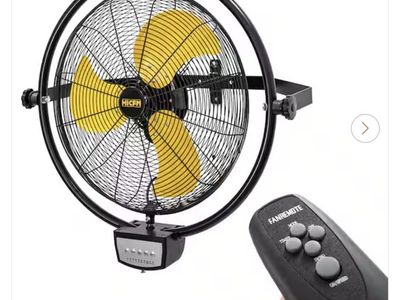 Remote control wall mount fan