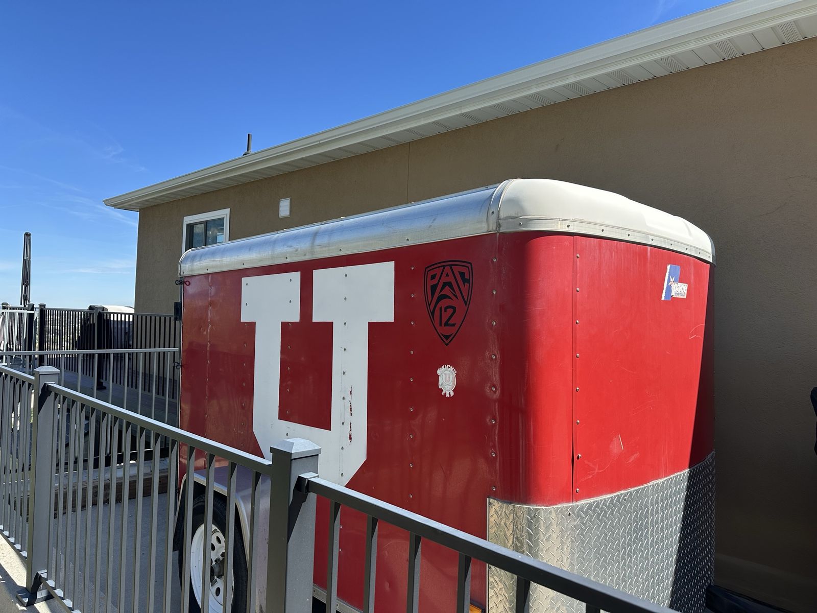 Pace American Enclosed Cargo Trailer - Red University of Utah Theme