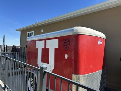 Pace American Enclosed Cargo Trailer - Red University of Utah Theme