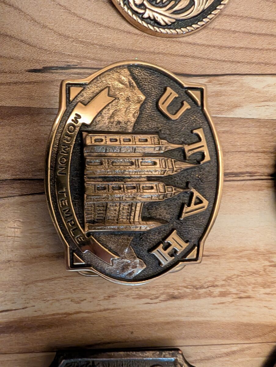 LDS Salt Lake City Temple Brass Belt Buckle