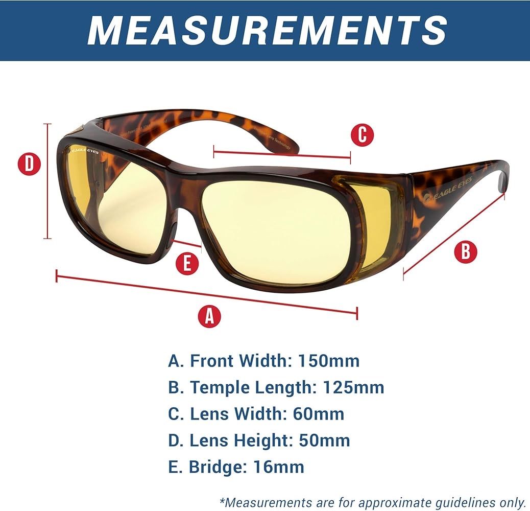 Eagle Eyes Fitovers Tortoiseshell Night-Lite Driver Sunglasses