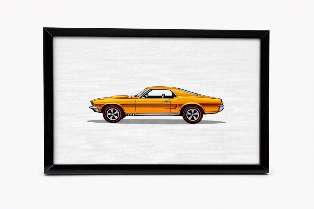 Hotwheels Inspired 11x16 Framed Art Custom Mustang
