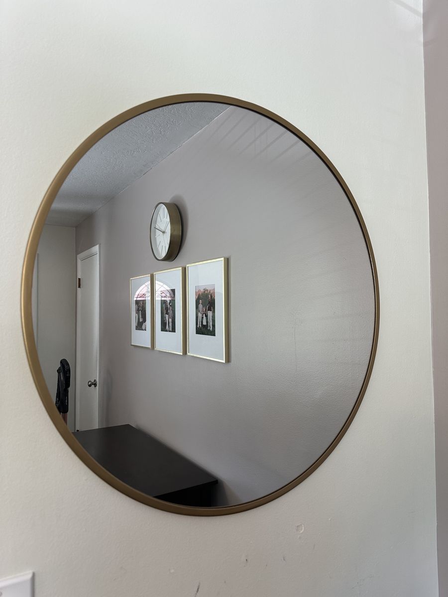 Gold Metal Round Mirror