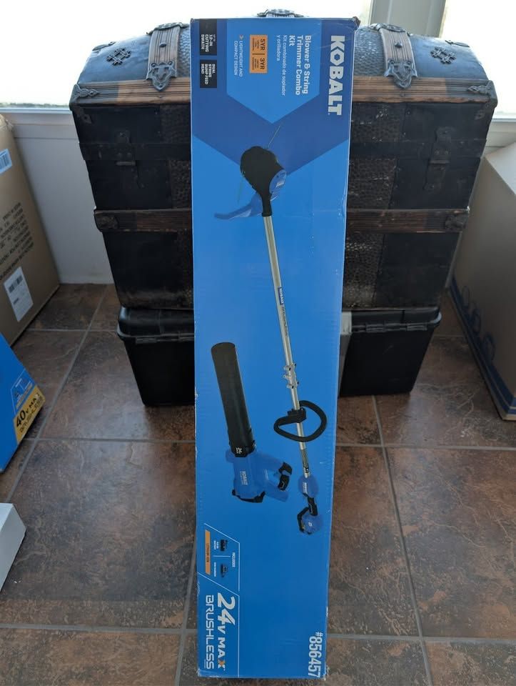 NIB Kobalt Cordless Battery String Trimmer and Leaf Blower Includes Batt and Charger