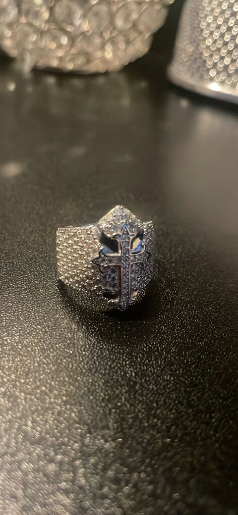 • ICED OUT Moissanite Ring I S925 Silver | Size 8