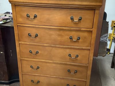 All Wood Dresser w/5 Large Drawers