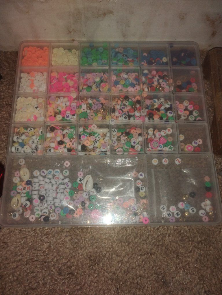 whole bin of bracelet/necklace making materials ,just need room got too much stuff in one small room.