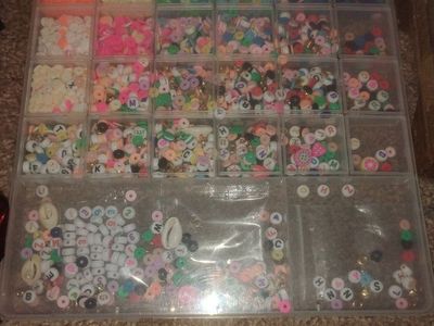 whole bin of bracelet/necklace making materials ,just need room got too much stuff in one small room.