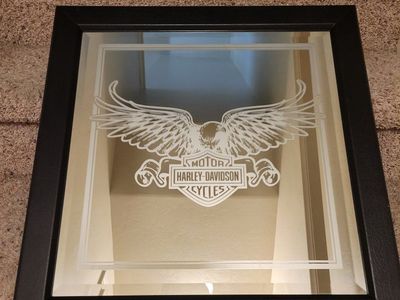 Harley-Davidson Screamin' Eagle Framed Mirror Decor - 21.5" x 21.5"