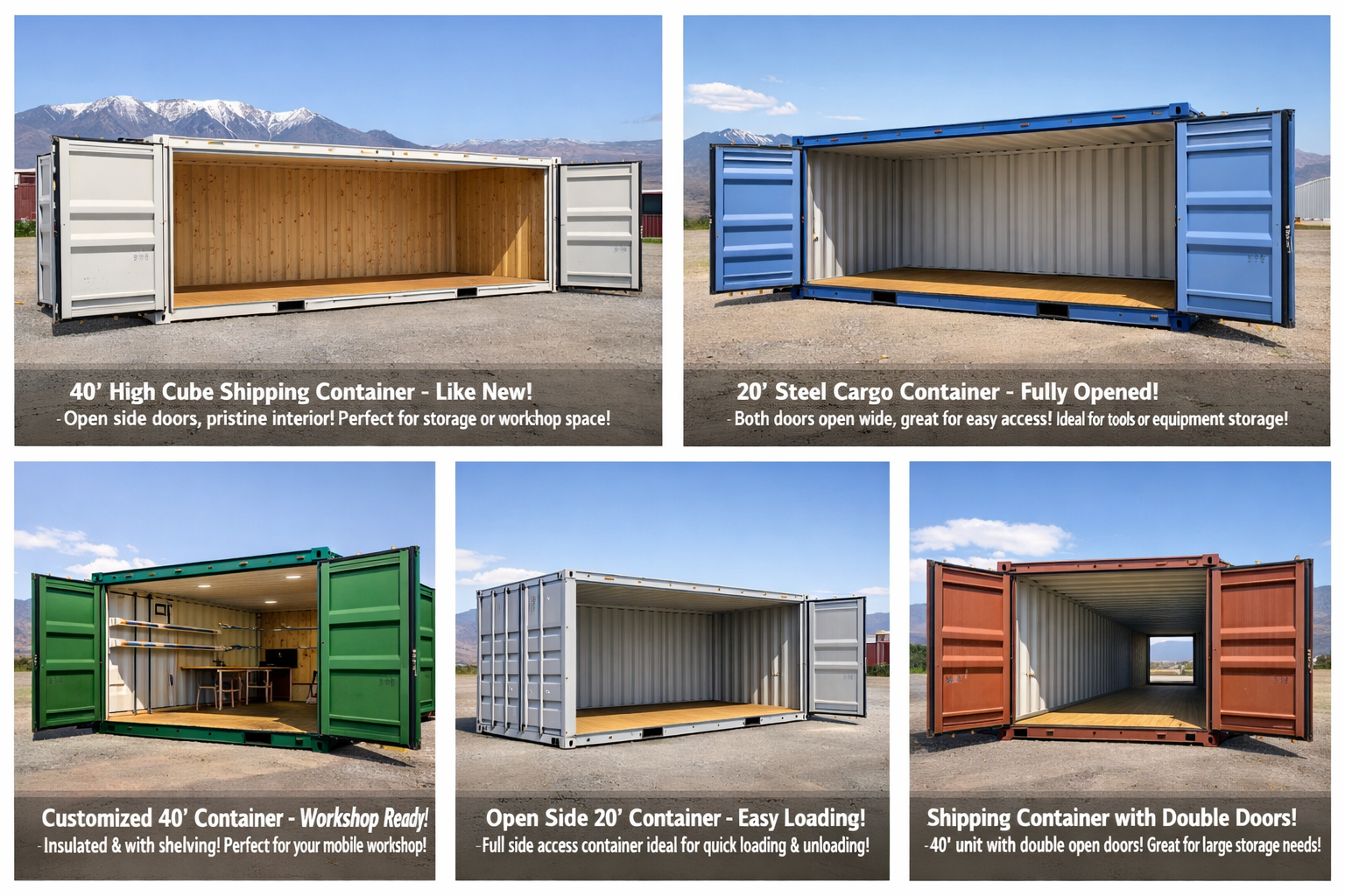Brand New Shipping Containers for Sale – Open Side & Standard Units