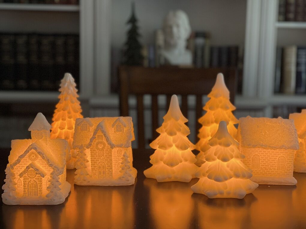 New! LED Flameless Wax Christmas Village