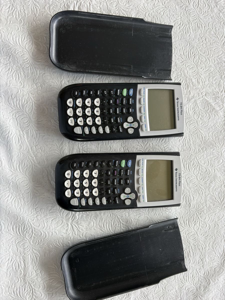 2x Texas Instruments TI-84 Plus Graphing Calculators - Black, Great for School/Tests
