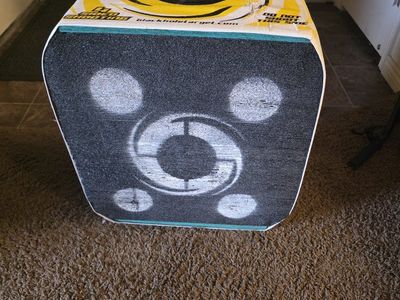 Black Hole 4-Sided Archery Target Block probably only a few arrows hit it by a child. two your bear bows included.