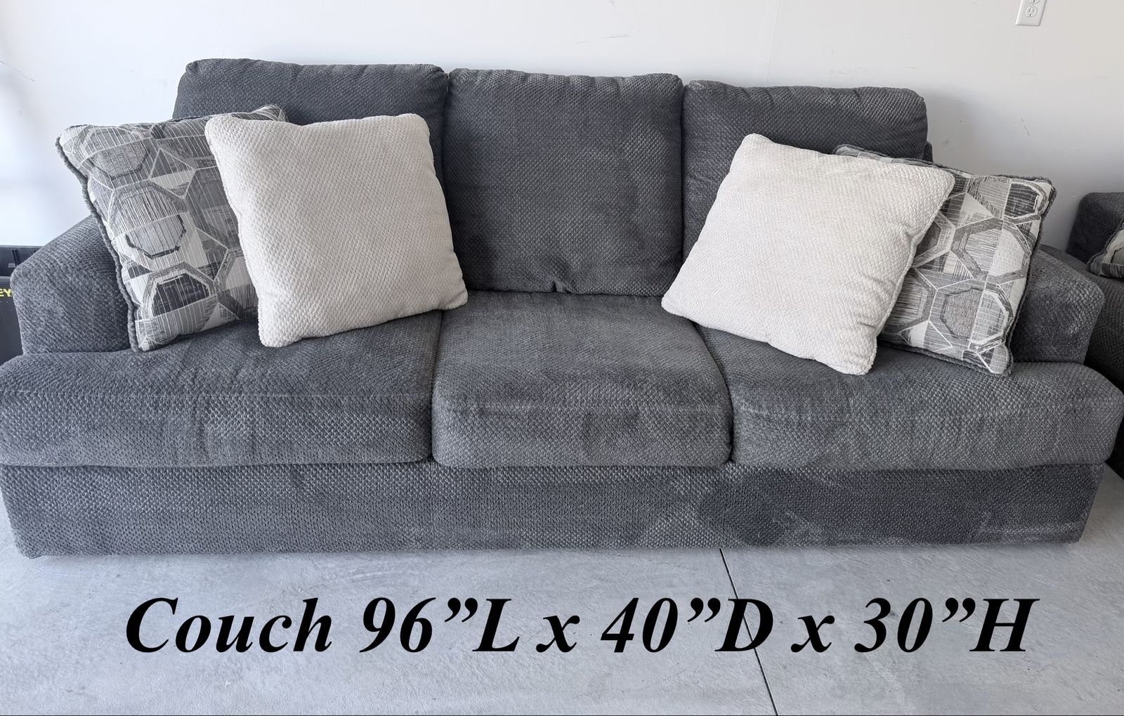 Ashley Furniture Fabric Couch and Loveseat Set - Bluish Gray
