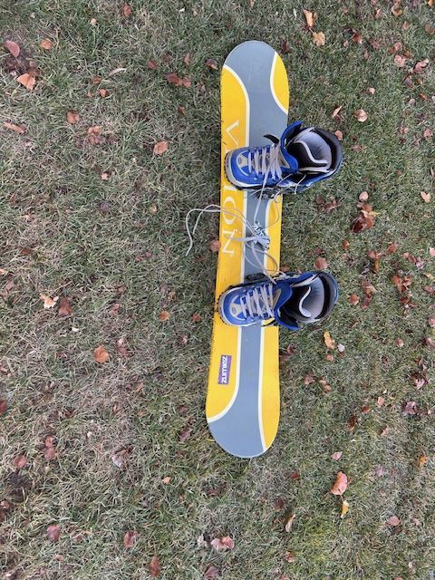 Snowboard with Bindings and Boots
