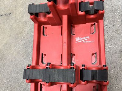 Milwaukee PACKOUT M18/M12 Power Tool & Battery Holder Wall Mount, Red/Black