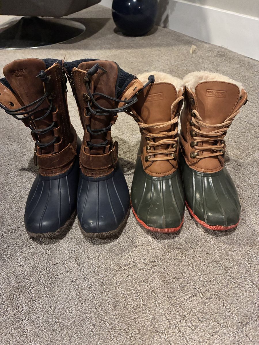 2 Pairs Sperry Boots  SIZE 8