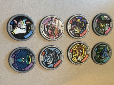 Lot of 8 Yo-Kai Watch Medals Mixed Characters