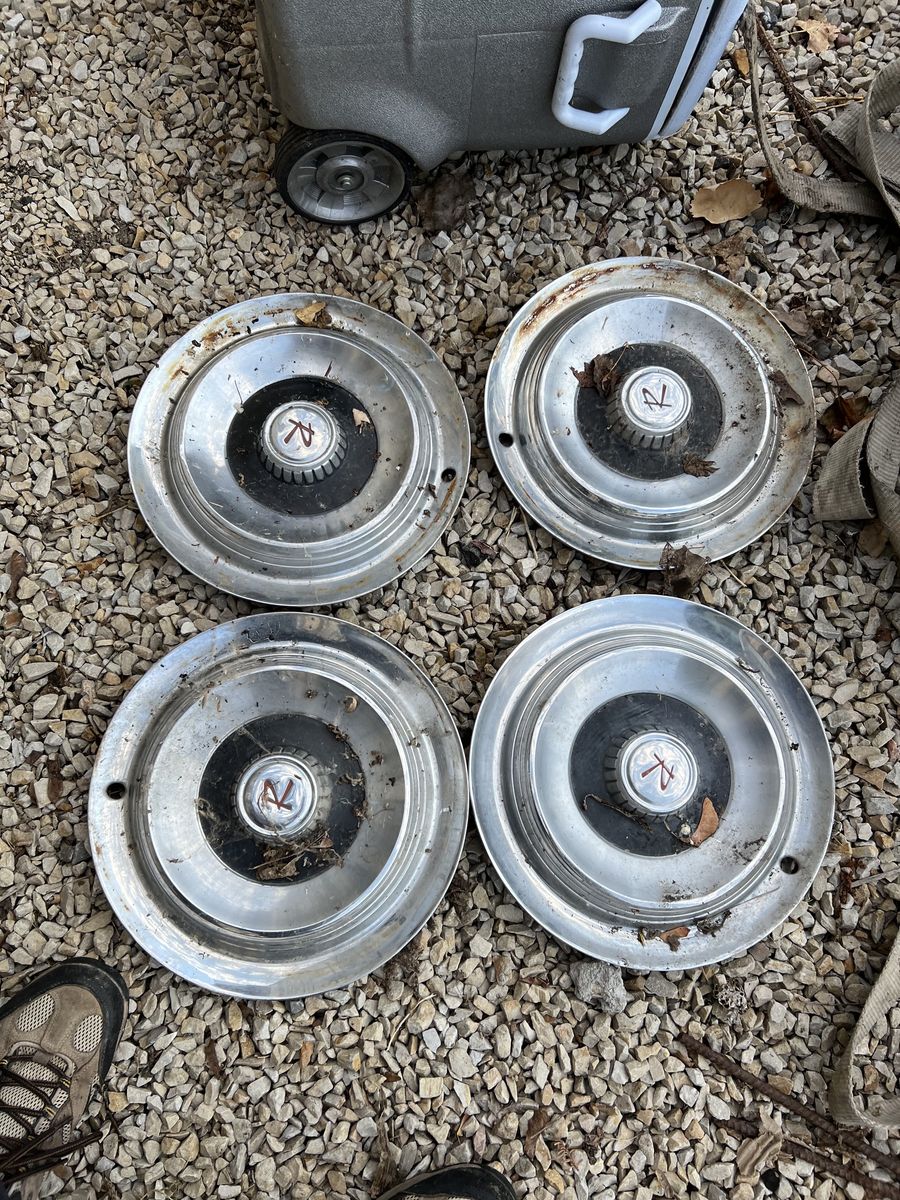Set Of Hubcaps off 1950’s Nash Rambler