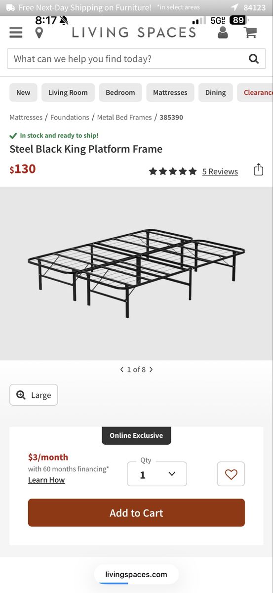 King bed frame