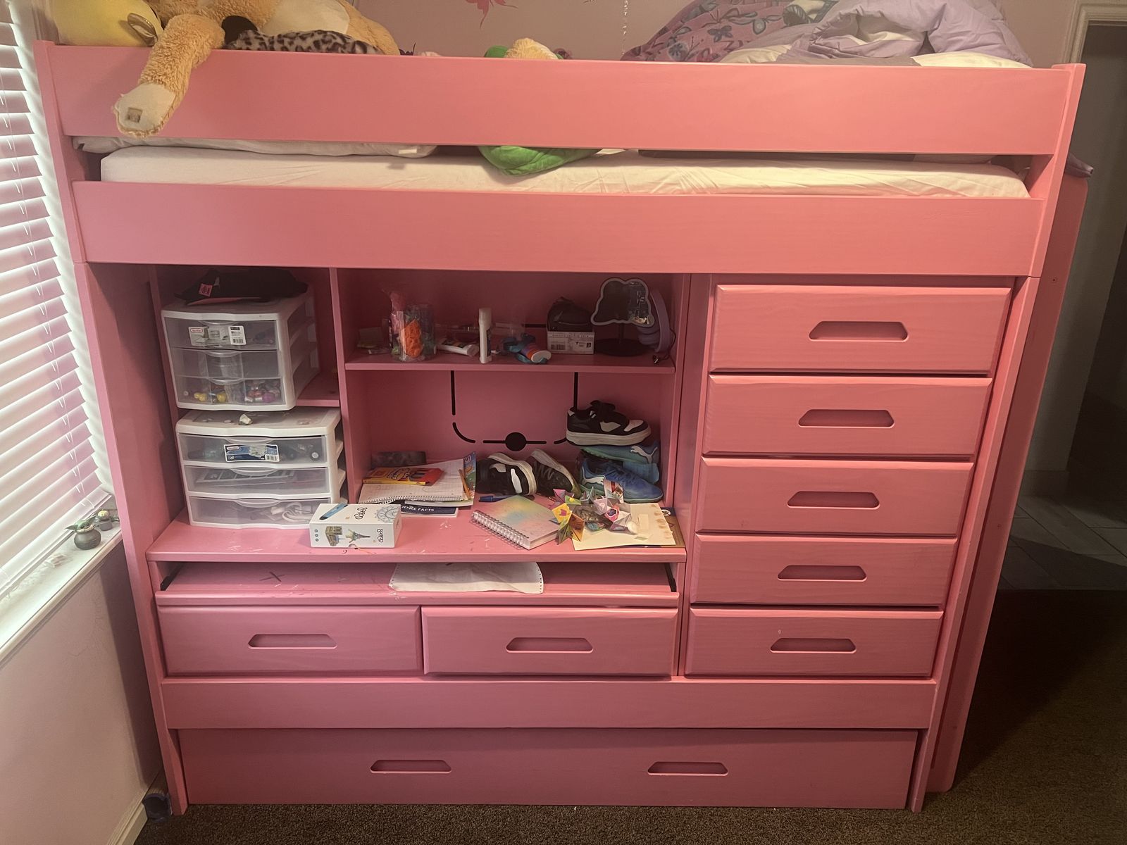 Twin bunk bed with trundle