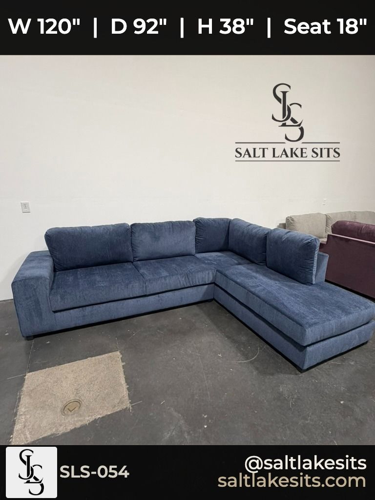 Custom Utah-Built Sectional — Milwaukee Blue