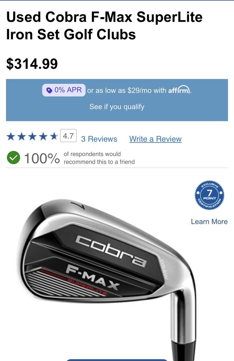 Cobra F-max Golf Irons (5-GW)