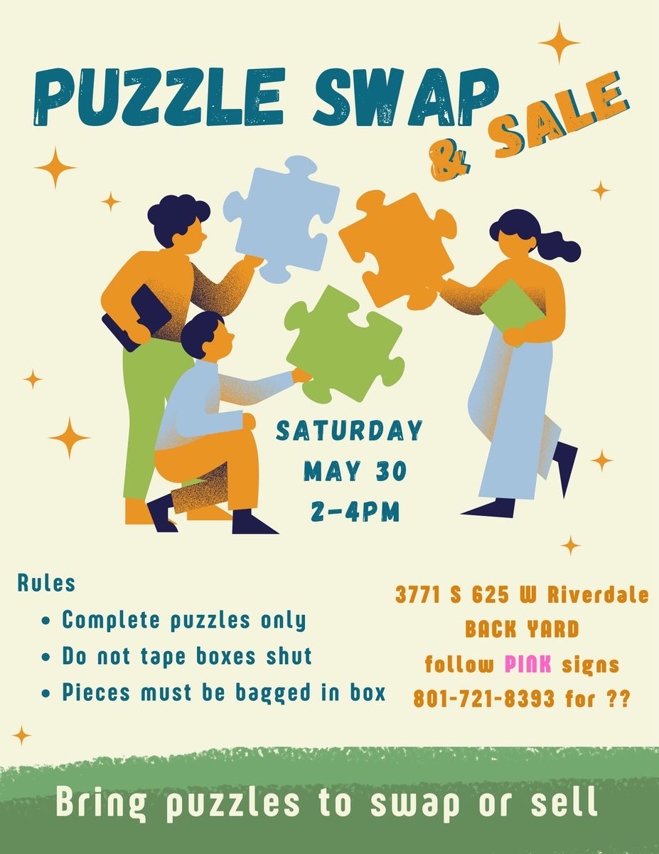 Puzzle swap/sale in Riverdale Saturday 2-4 PM