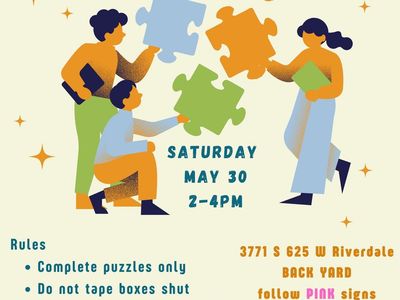 Puzzle swap/sale in Riverdale Saturday 2-4 PM