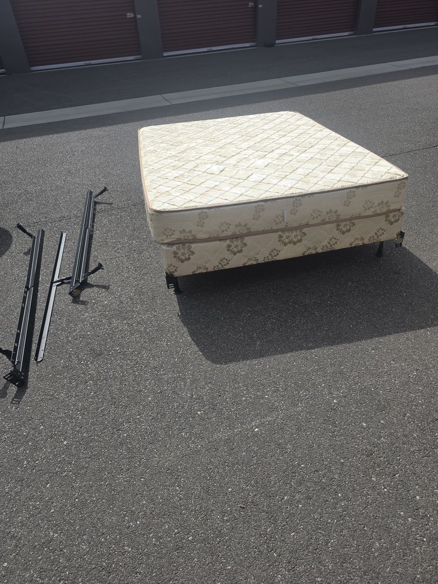 Queen size Hollywood Frame, Box Spring and Matress