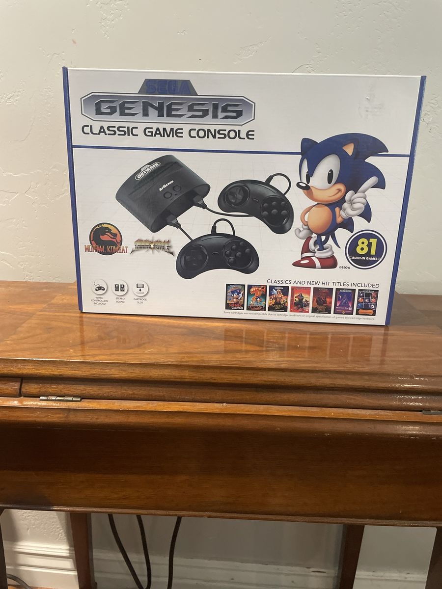 Sega Genesis Classic Game Console AtGames - 81 Built-in Games, 2 Controllers, Plug & Play