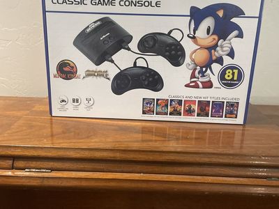 Sega Genesis Classic Game Console AtGames - 81 Built-in Games, 2 Controllers, Plug & Play