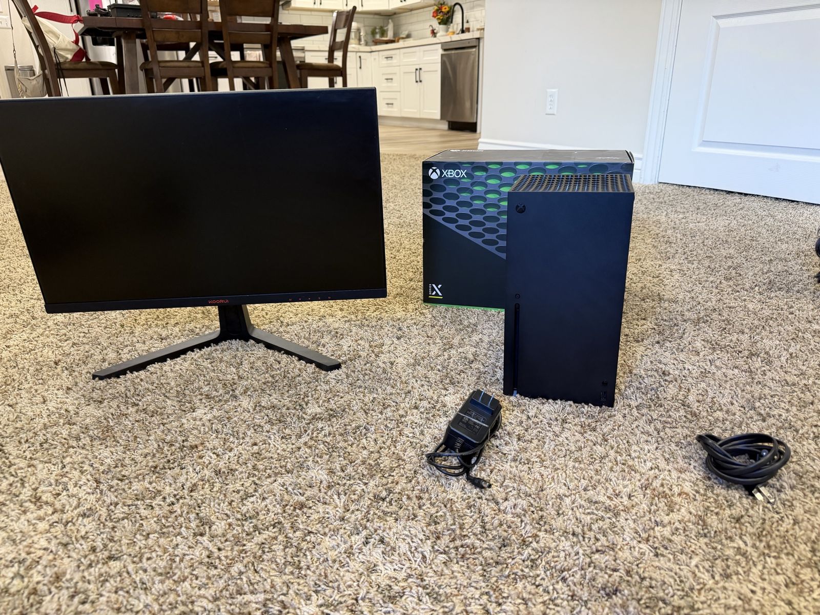 Xbox Series X Console with Koorui Monitor and Original Box