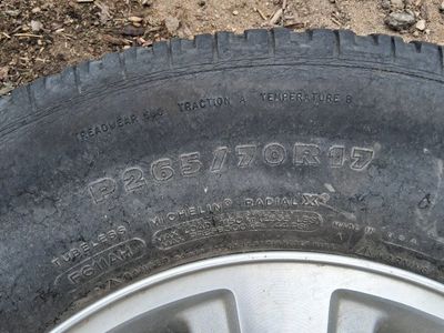 Michelin Radial X P265/70R17 Tire with Alloy Wheel Rim