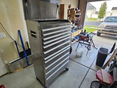 Waterloo Fortress Stainless Steel Rolling Tool Chest Combo, 36 In. Wide, Multi-Drawer Tool Cabinet