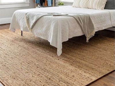 Hand Woven Jute Rug 6x9, Reversible Rug