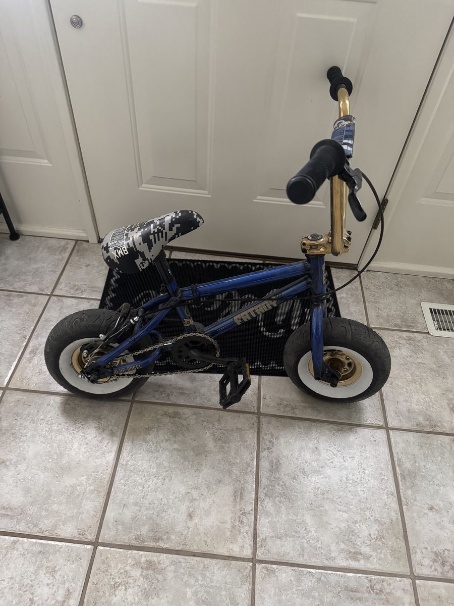 Fatboy Mini BMX Bike Blue with Gold Handlebars - Used