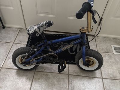 Fatboy Mini BMX Bike Blue with Gold Handlebars - Used