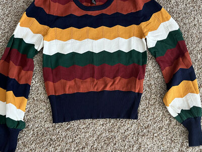 Forever 21 Chevron Striped Sweater Size Large