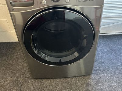 LG stainless electric dryer with steam refresh option