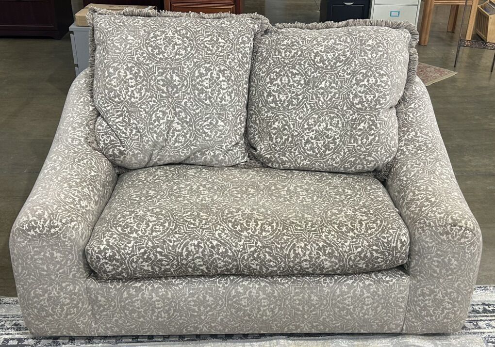Gray And White Love Seat