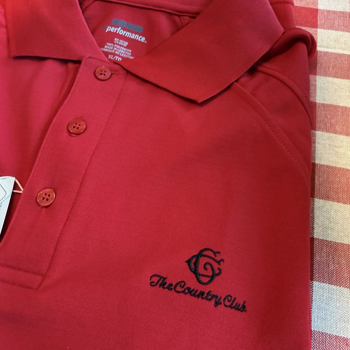 The Salt Lake Country Club Extreme Performance Men's Red Polo Shirt XL/TG with Tags