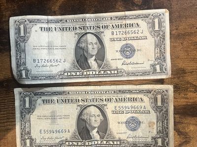 two 1 Dollar Silver Certificates