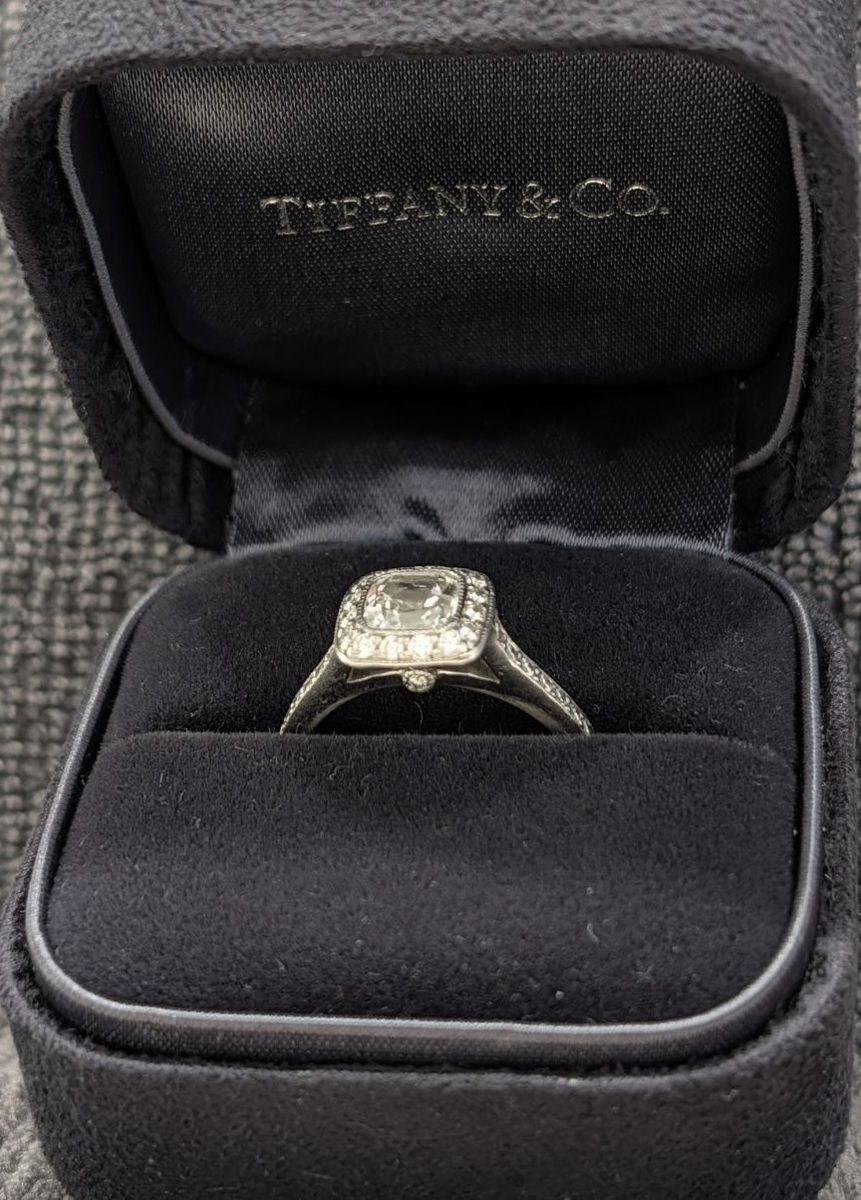 Tiffany Legacy Engagement Ring 1.52tcw center is 1.12ctw VVS1 color G