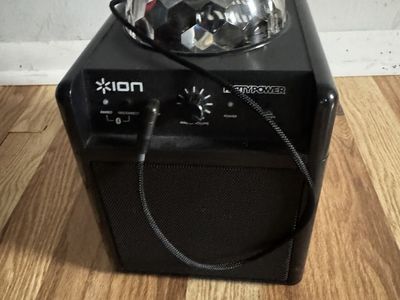 ION Party Power Portable Speaker with Disco Ball Light - Great for Parties!