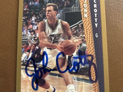 John Crotty Autographed Fleer 92-93 Utah Jazz Basketball Card - Hand Signed NBA Collectible