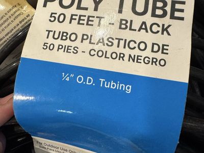 Dial Poly Tube 50 Feet Black 1/4" O.D. Tubing