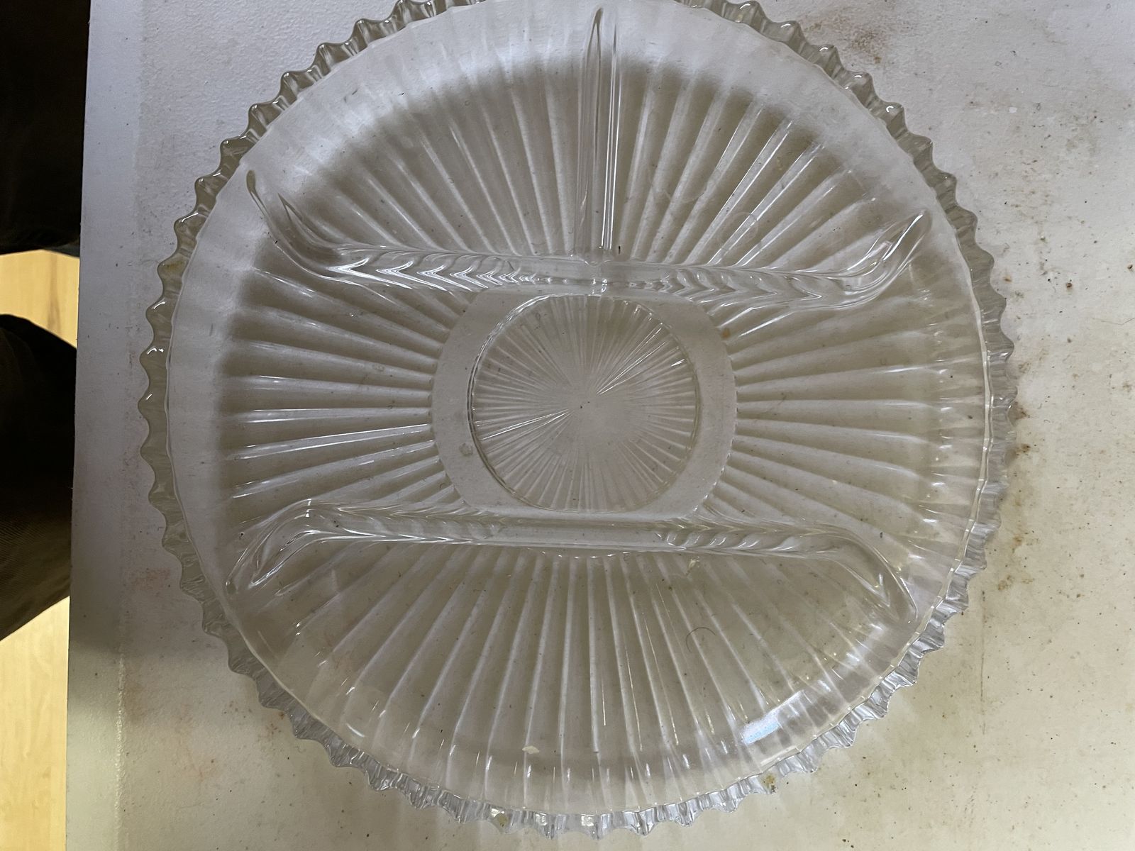 Vintage Indiana clear glass divided relish tray