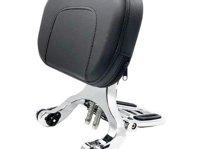 Harley/Indian/BMW R18/Honda- Adjustable Sissy Bar Backrest With Folding Luggage Rack, Chrome